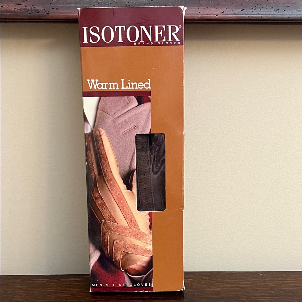 Isotoner NWOT Men's Warm Lined Gloves in Tan and Brown, Large
